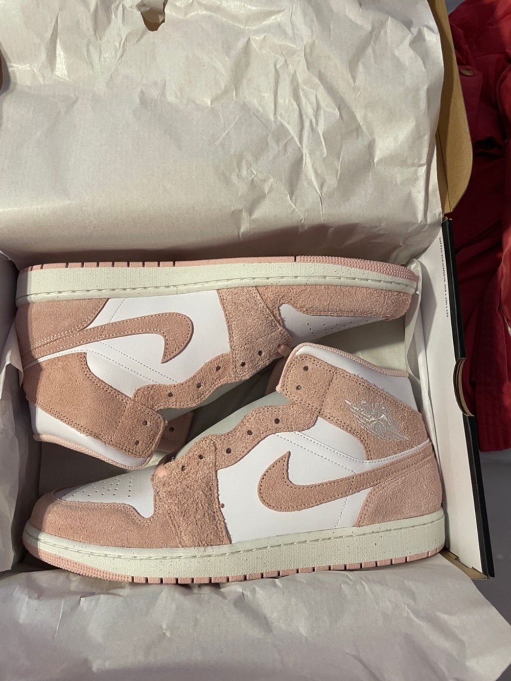 Nike Women’s Mid-Top Sneaker in Pink Suede & White Leather